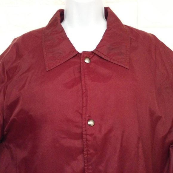Vintage 70s Sears Outerwear Chore Coat Utility Jacket Unisex 3XLT Pockets Wine - Picture 3 of 10